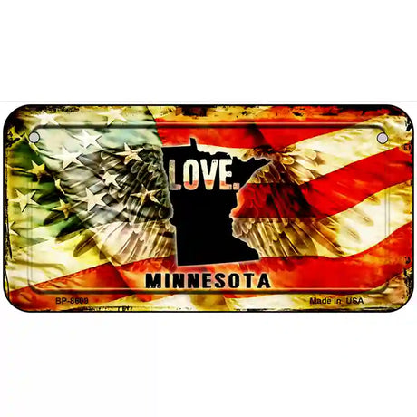 Minnesota Love Metal Novelty License Plate 6" x 3" (BP)