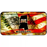 Mississippi Love Metal Novelty License Plate 6" x 3" (BP)