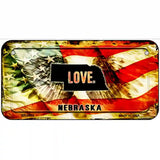 Nebraska Love Metal Novelty License Plate 6" x 3" (BP)