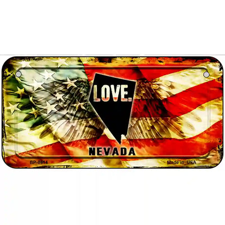 Nevada Love Metal Novelty License Plate 6" x 3" (BP)