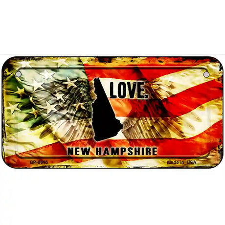 New Hampshire Love Metal Novelty License Plate 6" x 3" (BP)