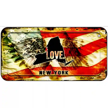 New York Love Metal Novelty License Plate 6" x 3" (BP)