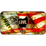 Ohio Love Metal Novelty License Plate 6" x 3" (BP)