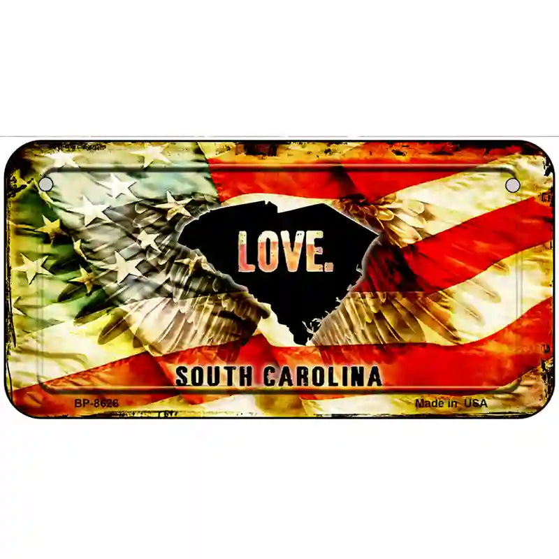 South Carolina Love Metal Novelty License Plate 6" x 3" (BP)