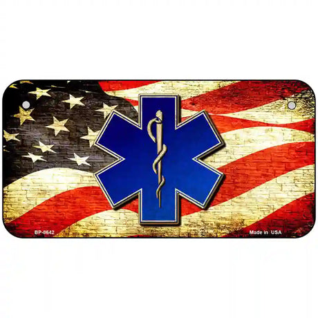 EMT Logo With USA Flag Metal Novelty License Plate