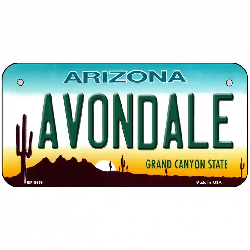 Avondale Arizona Metal Novelty License Plate 6" x 3" (BP)