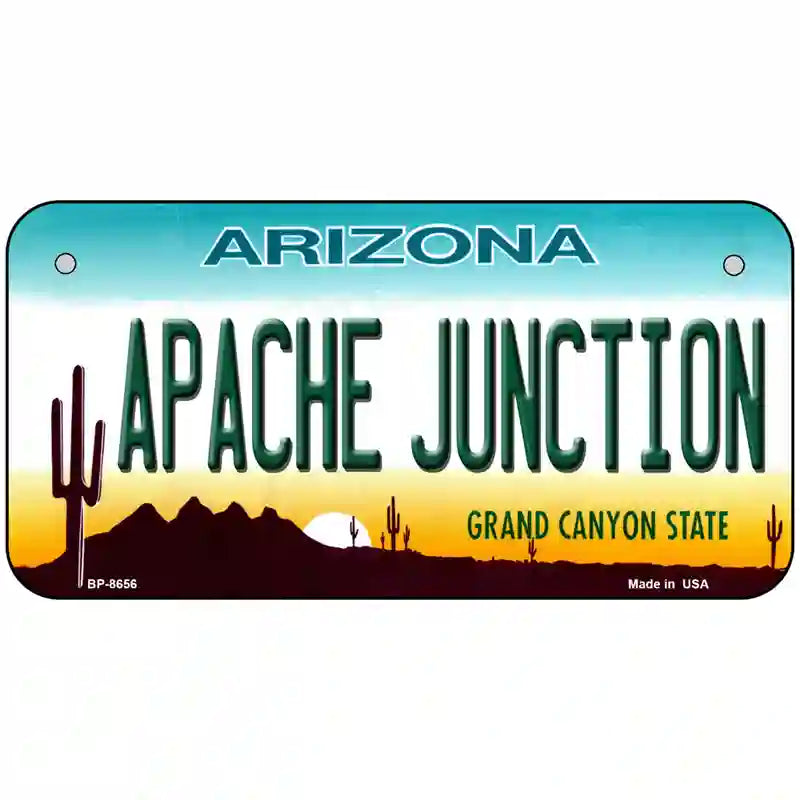 Apache Junction Arizona Metal Novelty License Plate 6" x 3" (BP)