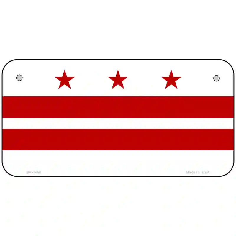 Washington DC Flag Metal Novelty License Plate 6" x 3" (BP)