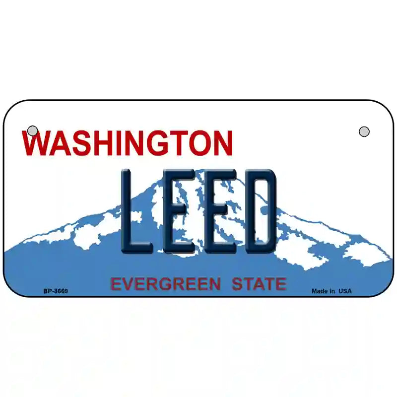 Leed Washington Metal Novelty License Plate 6" x 3" (BP)