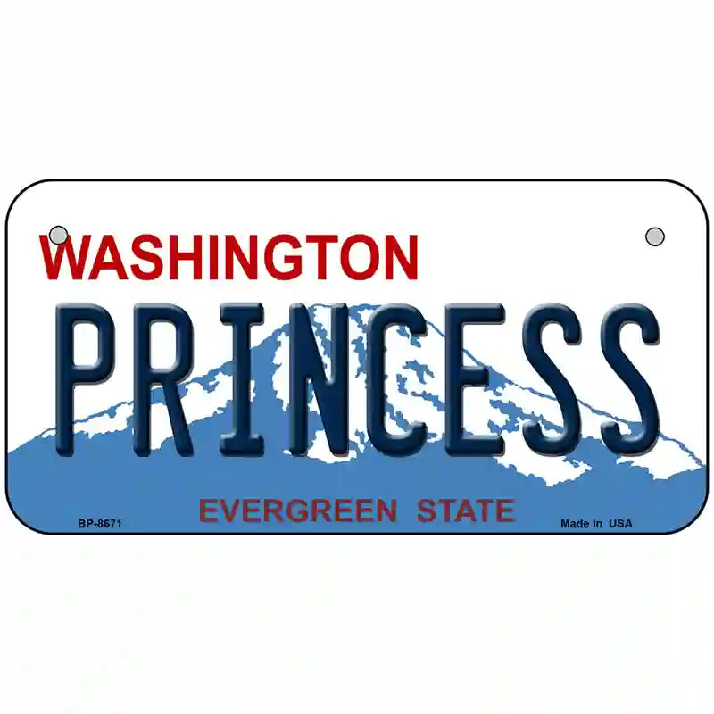 Princess Washington Metal Novelty License Plate 6" x 3" (BP)