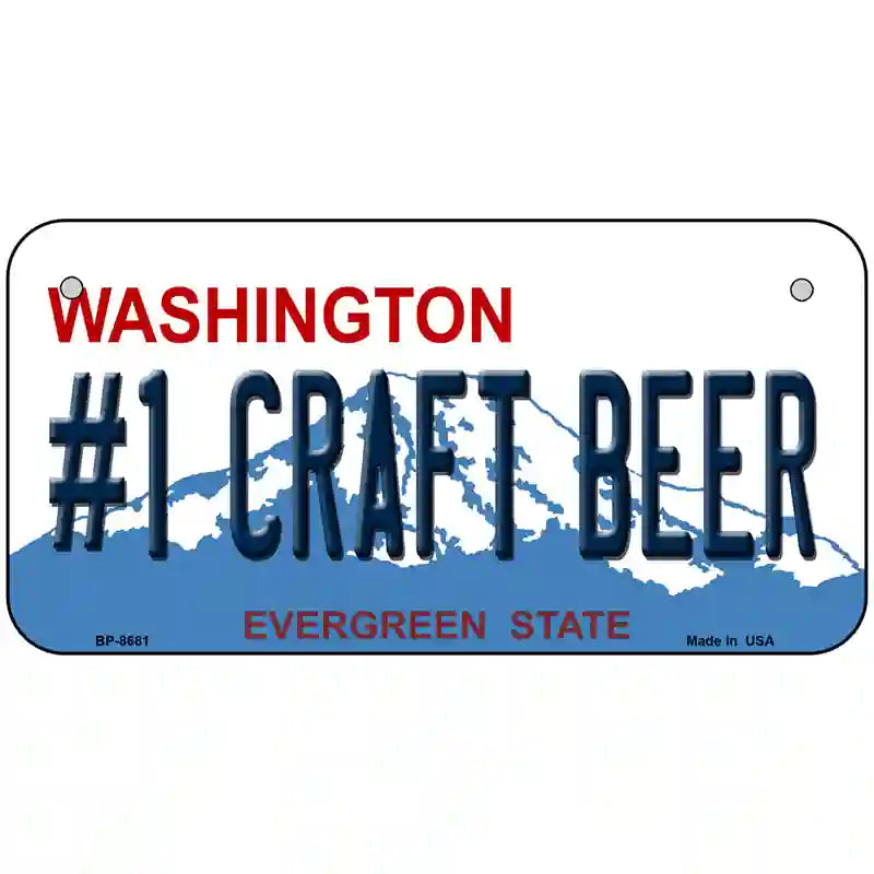 No 1 Craft Beer Washington Metal Novelty License Plate 6" x 3" (BP)