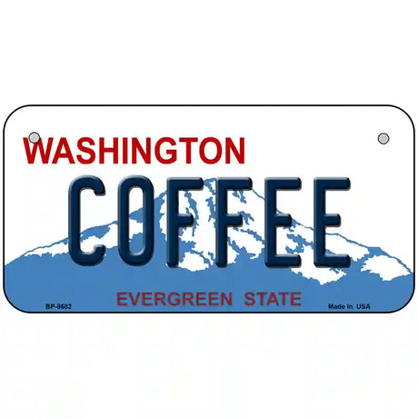 Coffee Washington Metal Novelty License Plate 6" x 3" (BP)