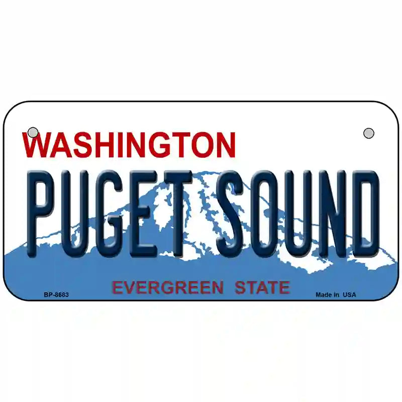 Puget Sound Washington Metal Novelty License Plate 6" x 3" (BP)