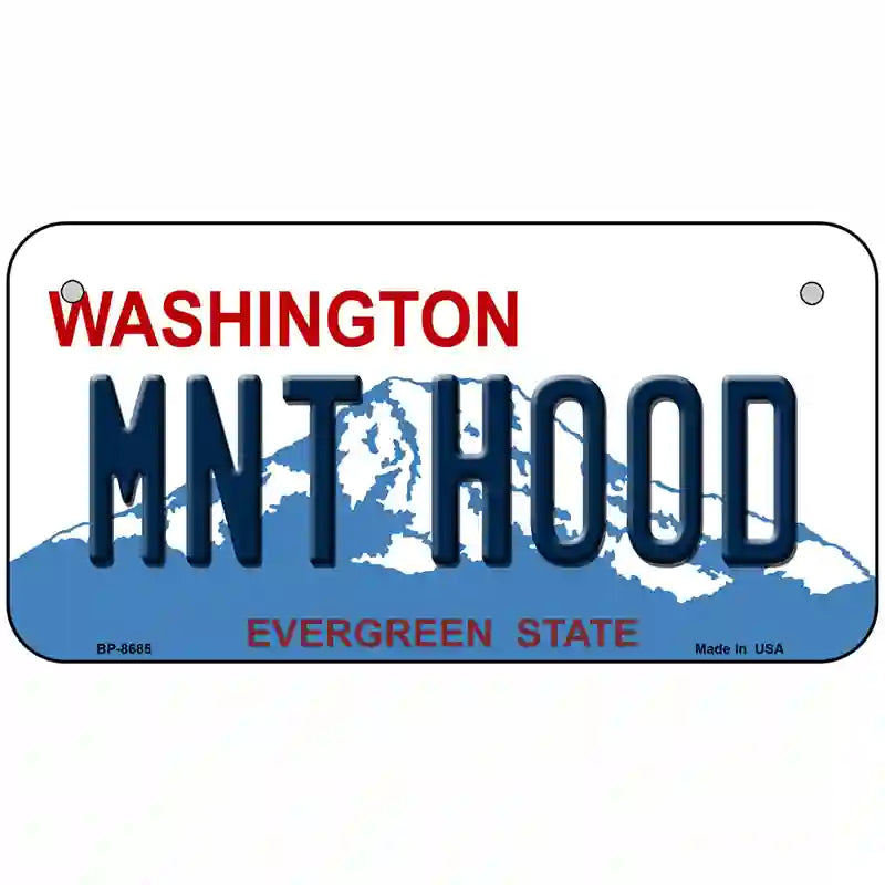 MNT Hood Washington Metal Novelty License Plate 6" x 3" (BP)