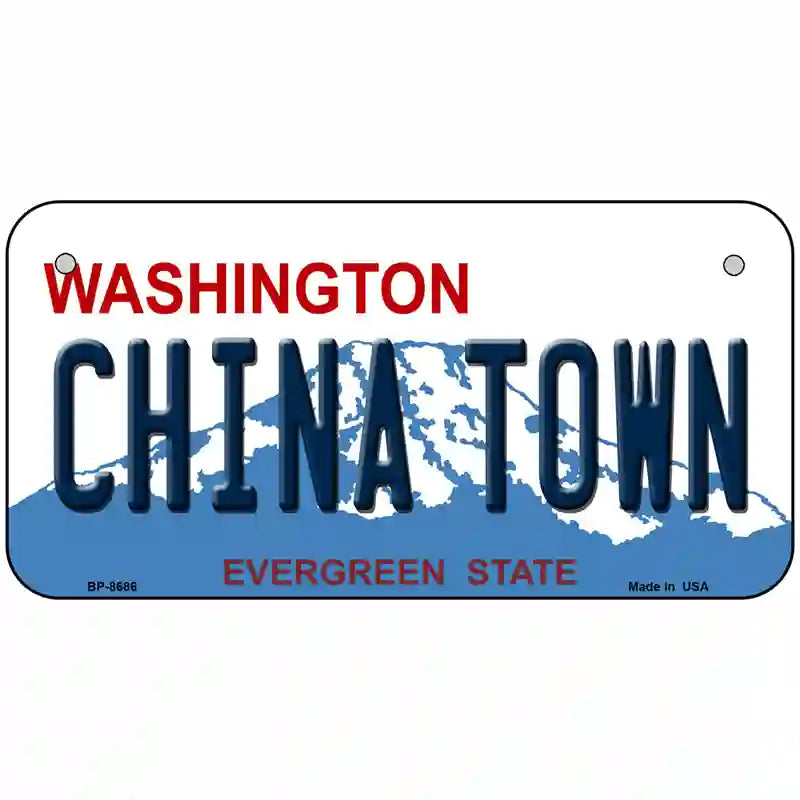 China Town Washington Metal Novelty License Plate 6" x 3" (BP)