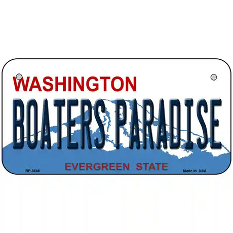 Boaters Paradise Washington Metal Novelty License Plate 6" x 3" (BP)