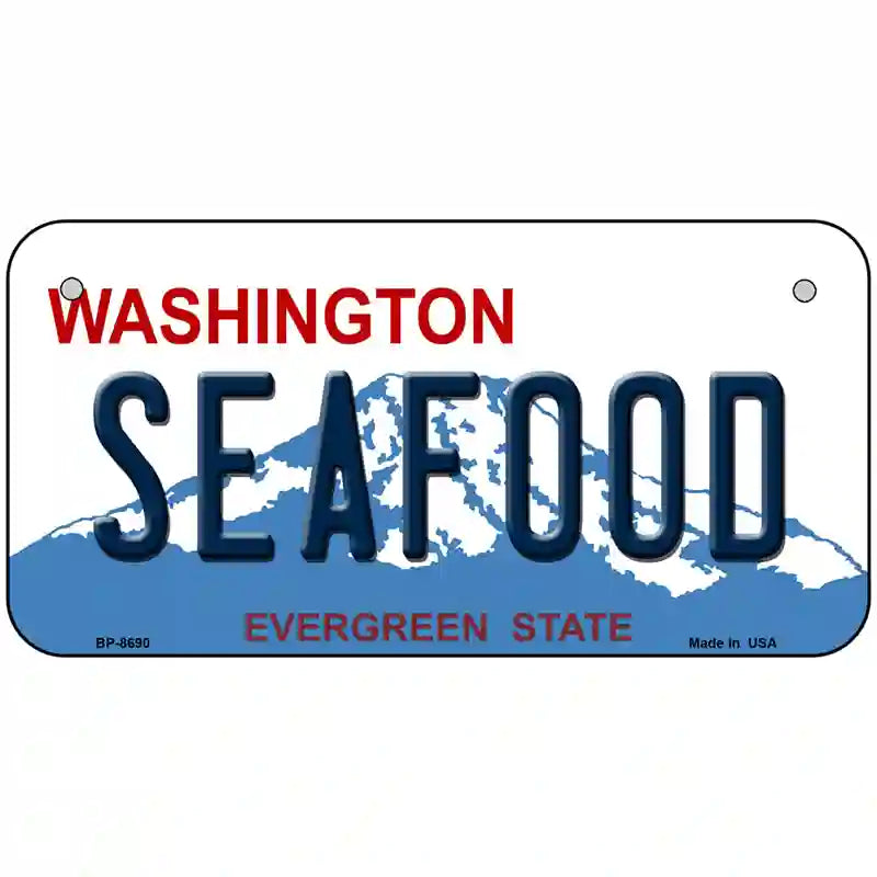 Seafood Washington Metal Novelty License Plate 6" x 3" (BP)