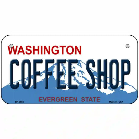 Coffee Shop Washington Metal Novelty License Plate 6" x 3" (BP)