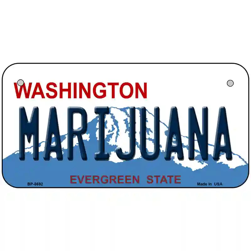 Marijuana Washington Metal Novelty License Plate 6" x 3" (BP)