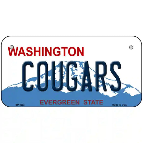 Cougars Washington Metal Novelty License Plate 6" x 3" (BP)