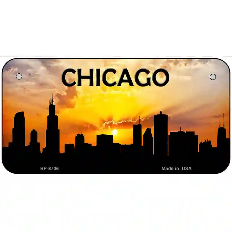 Chicago Silhouette Metal Novelty License Plate