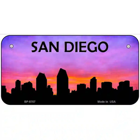 San Diego Silhouette Metal Novelty License Plate 6" x 3" (BP)