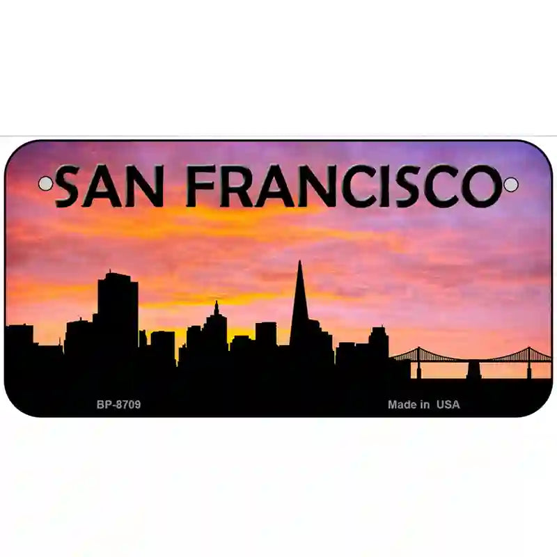 San Francisco Silhouette Metal Novelty License Plate 6" x 3" (BP)