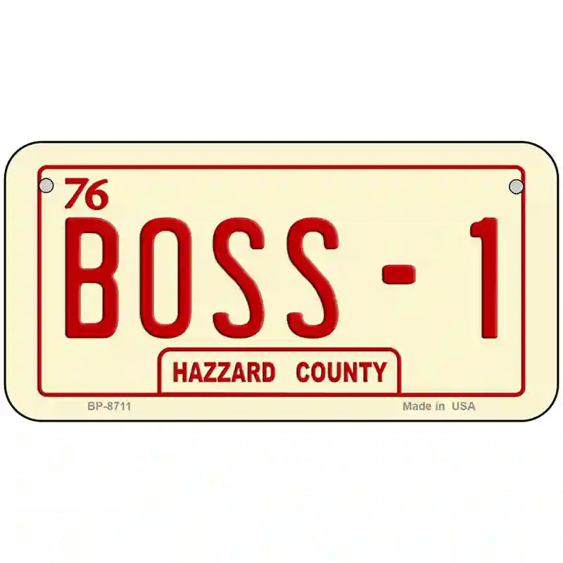 Boss 1 Metal Novelty License Plate 6" x 3" (BP)