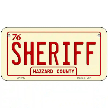 Sheriff Metal Novelty License Plate 6" x 3" (BP)