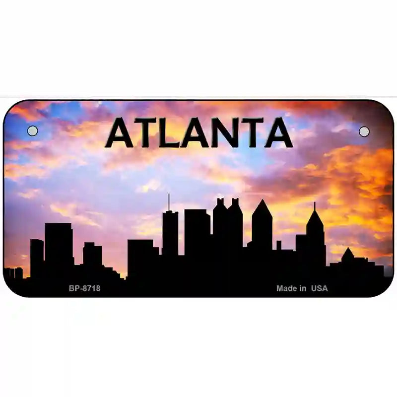 Atlanta Silhouette Metal Novelty License Plate 6" x 3" (BP)