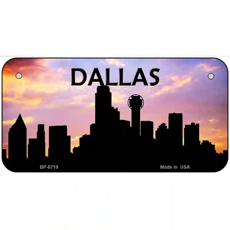 Dallas Silhouette Metal Novelty License Plate 6" x 3" (BP)