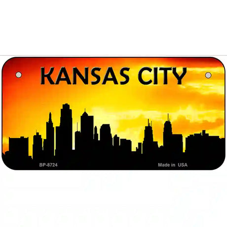 Kansas City Silhouette Metal Novelty License Plate 6" x 3" (BP)