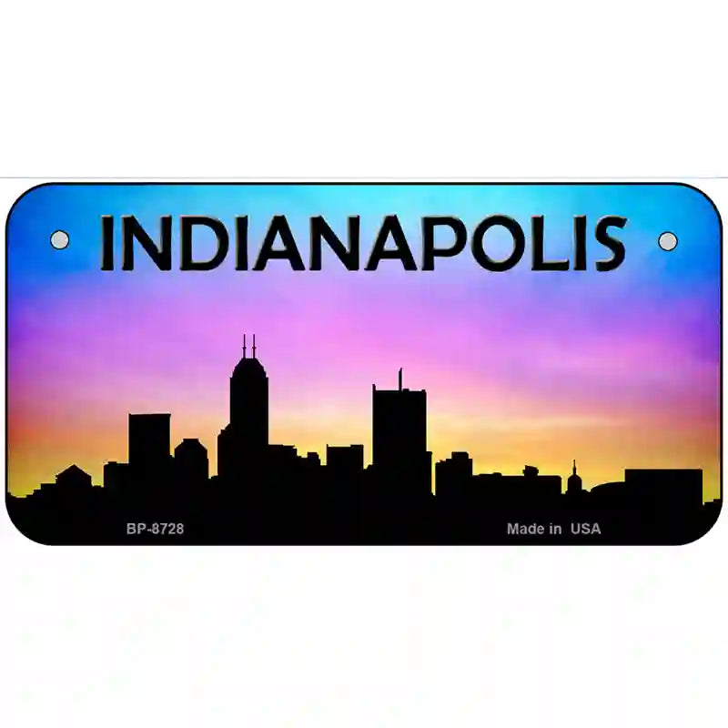 Indianapolis Silhouette Metal Novelty License Plate 6" x 3" (BP)