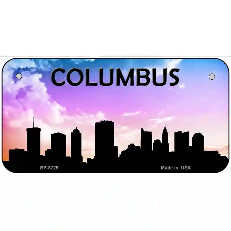 Columbus Silhouette Metal Novelty License Plate 6" x 3" (BP)