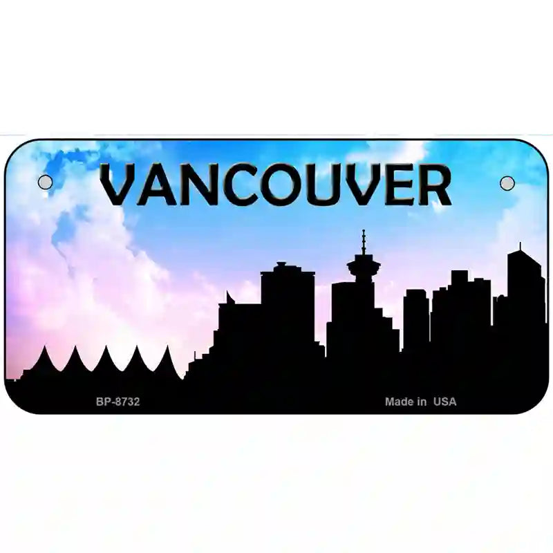 Vancouver Silhouette Metal Novelty License Plate 6" x 3" (BP)