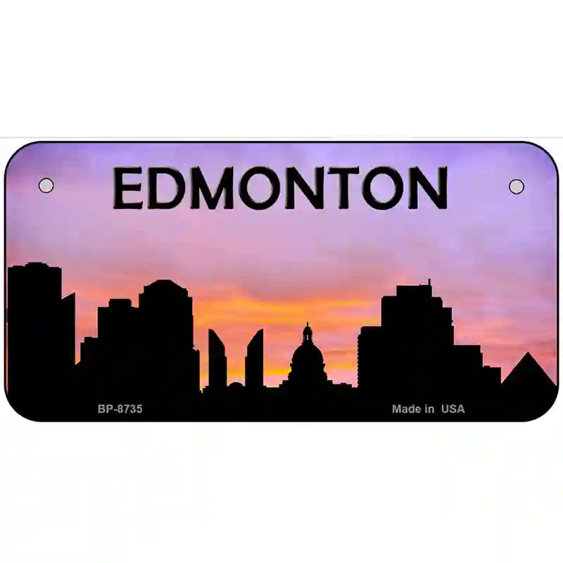 Edmonton Silhouette Metal Novelty License Plate 6" x 3" (BP)