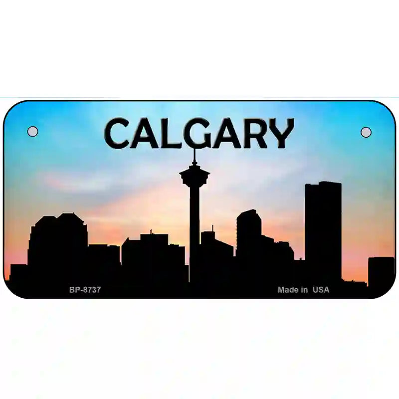 Calgary Silhouette Metal Novelty License Plate 6" x 3" (BP)