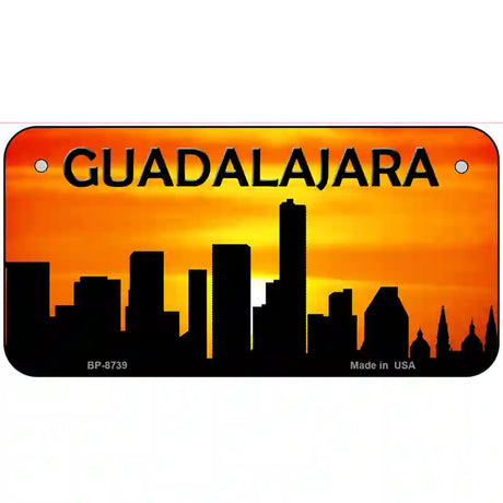 Guadalajara Silhouette Metal Novelty License Plate 6" x 3" (BP)