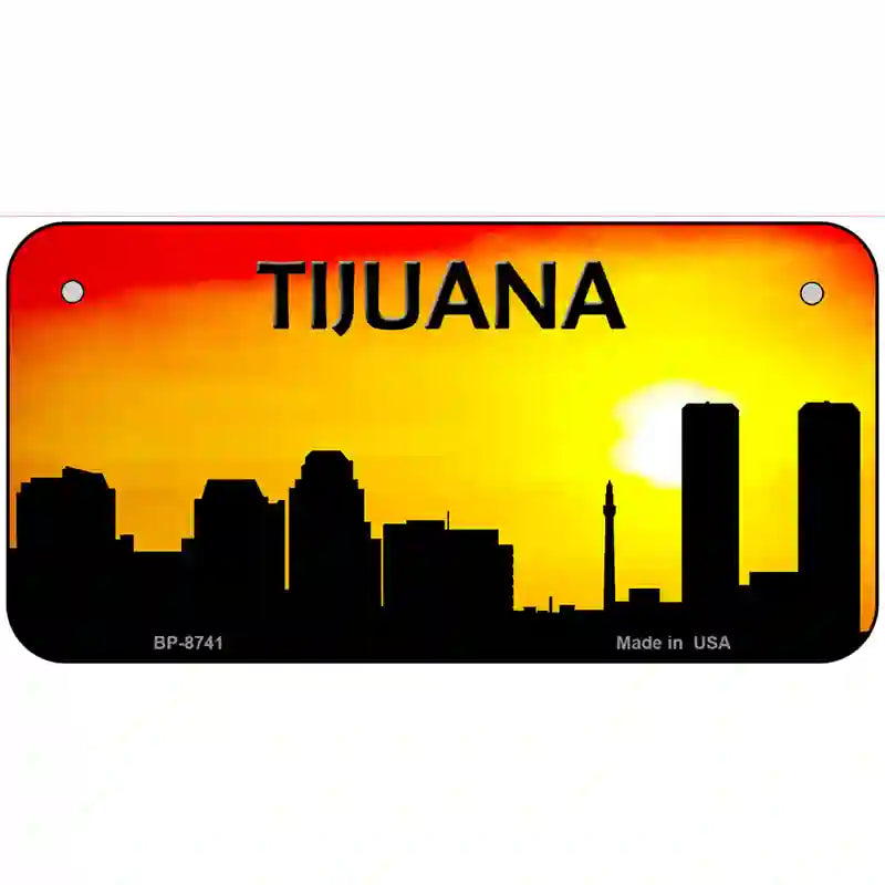 Tijuana Silhouette Metal Novelty License Plate 6" x 3" (BP)