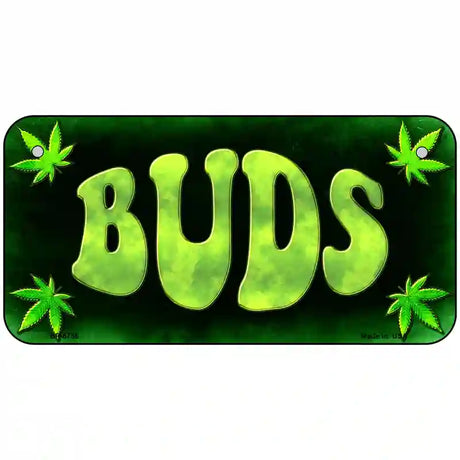 Buds Metal Novelty License Plate 6" x 3" (BP)