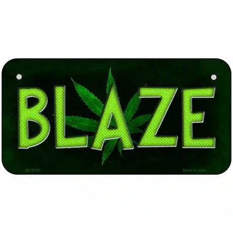 Blaze Metal Novelty License Plate 6" x 3" (BP)