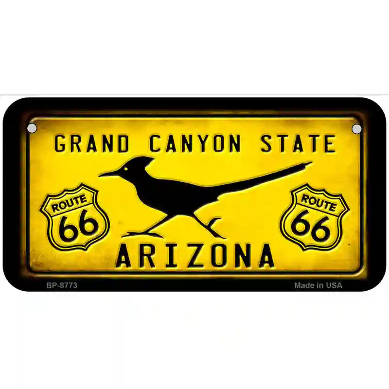 Arizona Grand Canyon With Route 66 Metal Novelty License Plate 6" x 3" (BP)