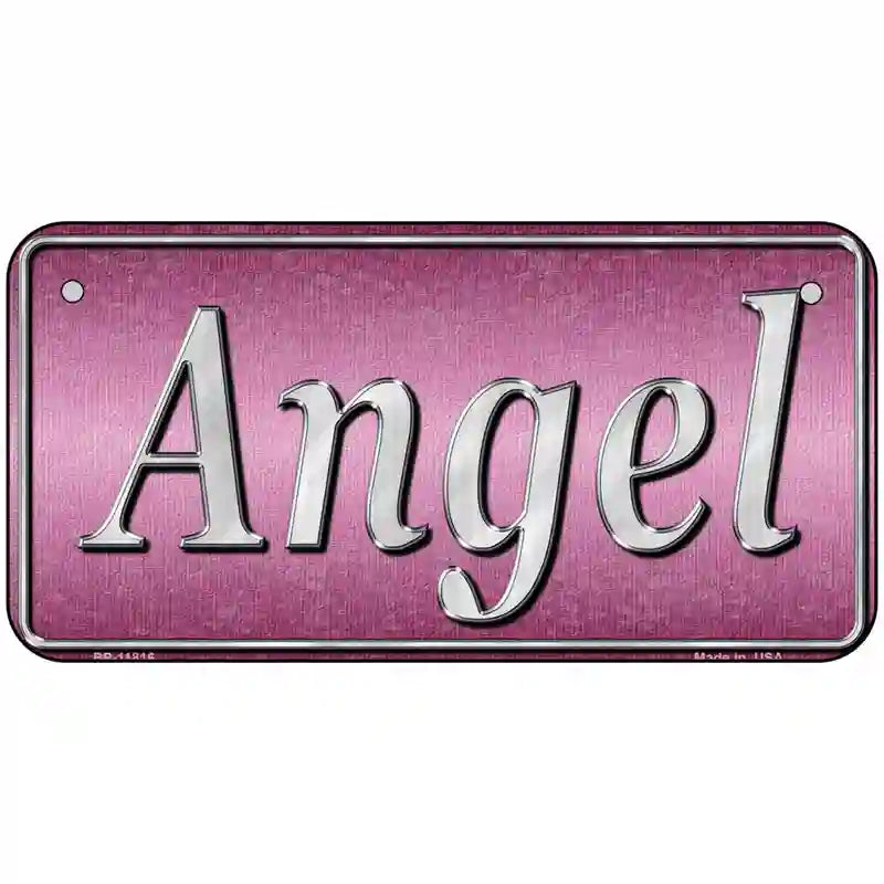 Angel Pink Metal Novelty License Plate 6" x 3" (BP)