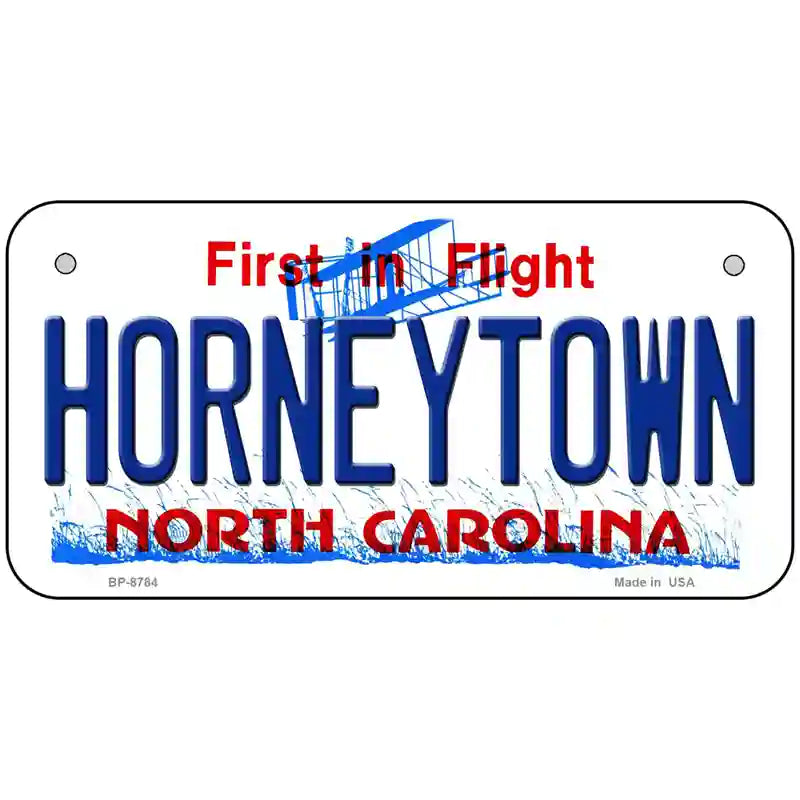 Horneytown North Carolina Metal Novelty License Plate