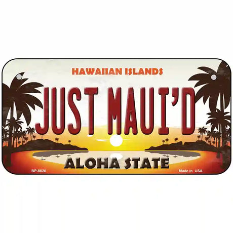 Just Mauid Sunset Novelty Metal License Plate 6" x 3" (BP)