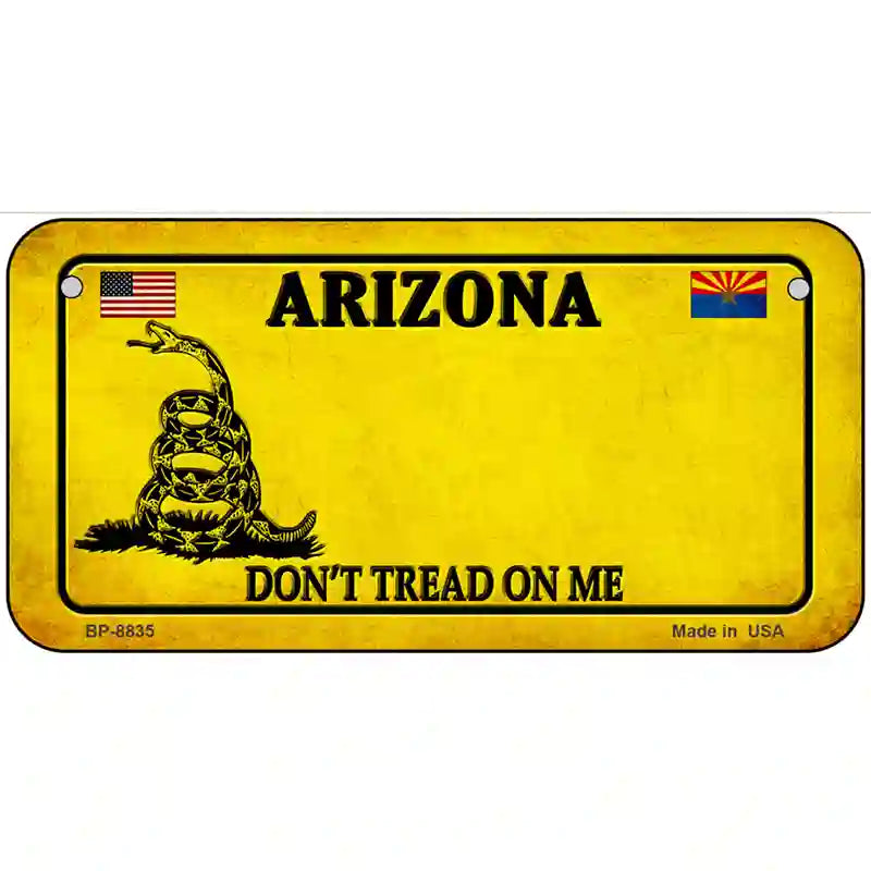 Arizona Dont Tread On Me Metal Novelty License Plate 6" x 3" (BP)