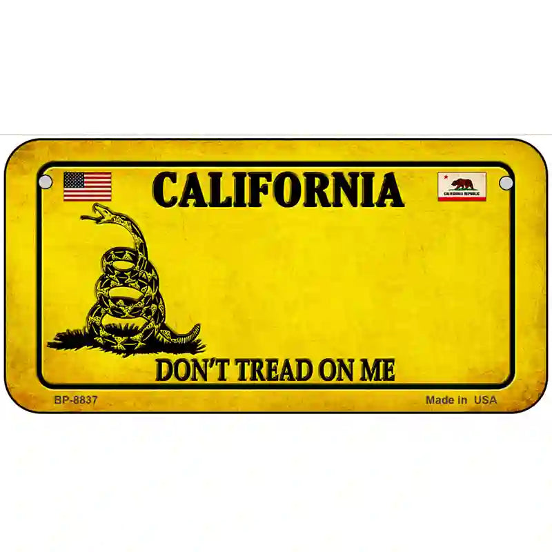 California Dont Tread On Me Metal Novelty License Plate 6" x 3" (BP)