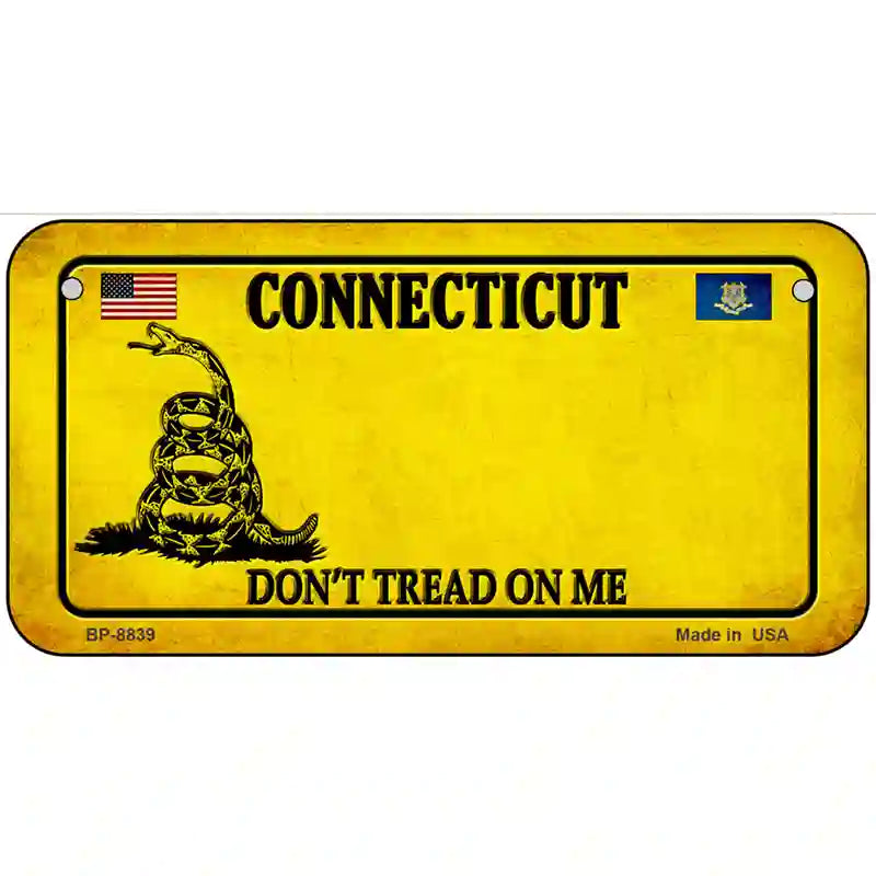 Connecticut Dont Tread On Me Metal Novelty License Plate 6" x 3" (BP)