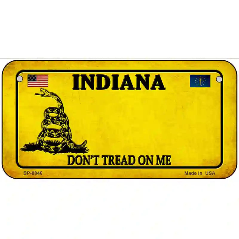 Indiana Dont Tread On Me Metal Novelty License Plate 6" x 3" (BP) / Yes