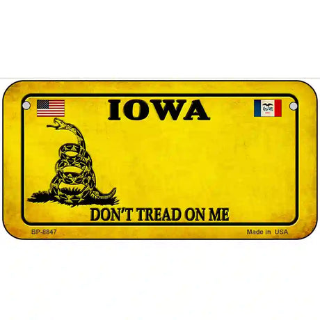 Iowa Dont Tread On Me Metal Novelty License Plate 6" x 3" (BP)